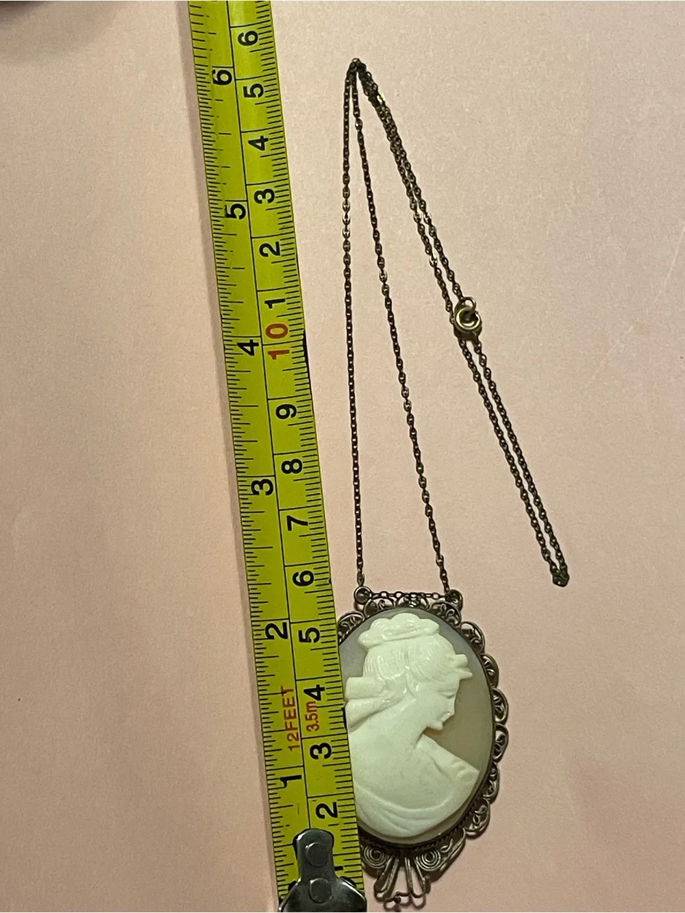 Antique Genuine Shell Cameo Necklace ~ Extra Large